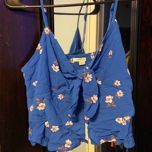 Woman’s American Eagle blue floral tank top blouse